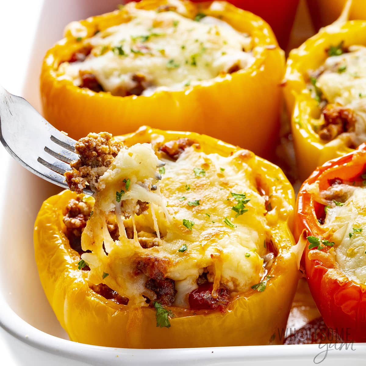 LOW CARB KETO STUFFED PEPPERS (LASAGNA STYLE)